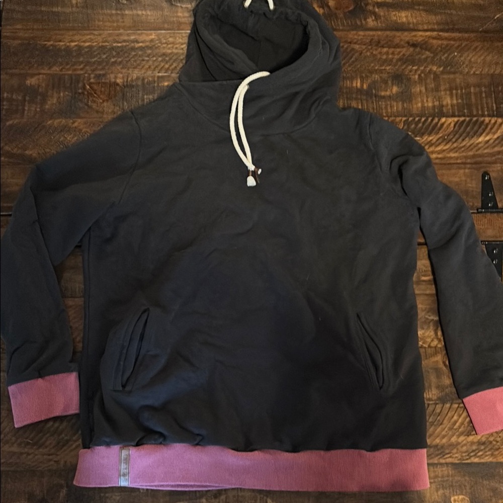 Stylish Black Hoodie with Pink Accents